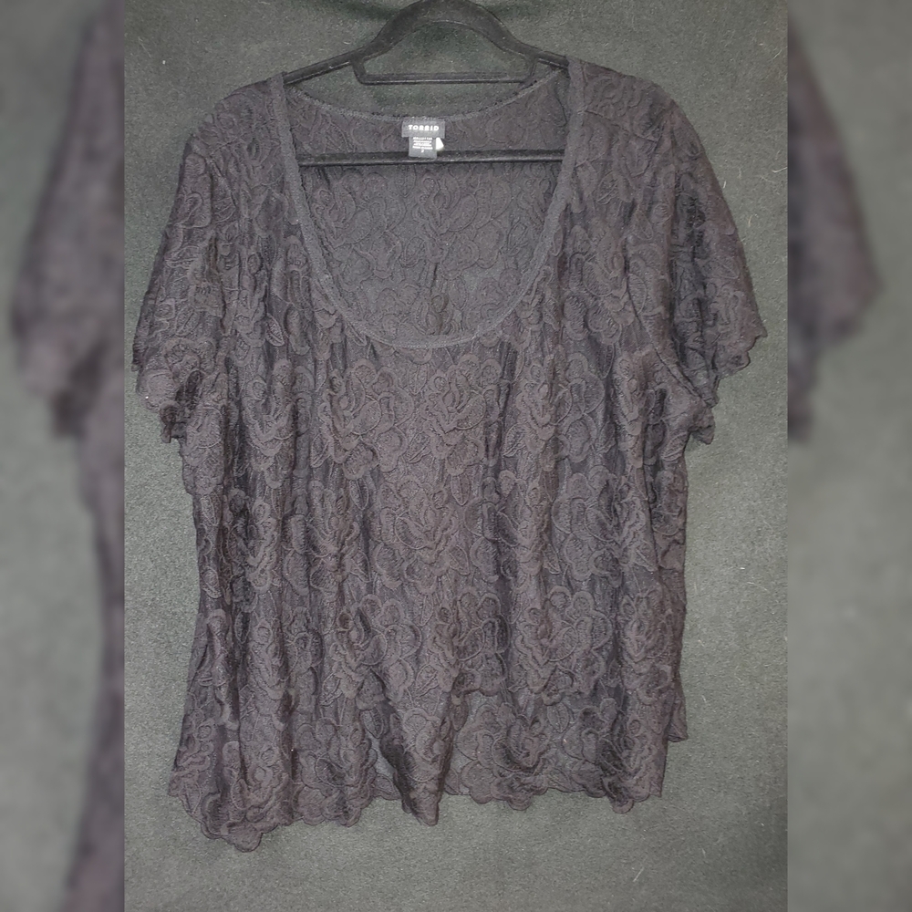 Torrid Black Lace Blouse 2